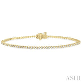 1 ctw Tri-Prong Round Cut Diamond Tennis Bracelet in 14K Yellow Gold